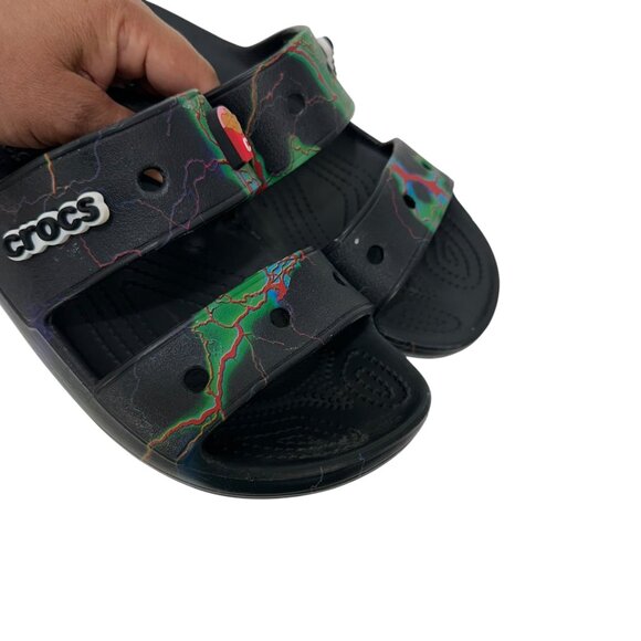 Crocs Mens SZ 7 Women SZ 9 Multicolor Double Strap Slide Sandals Unisex - Picture 9 of 13